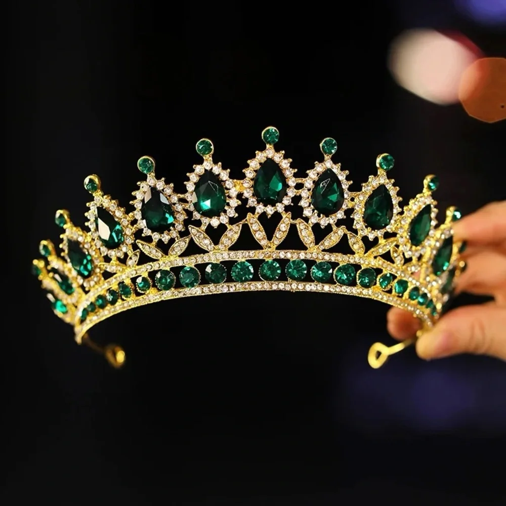 Baroque Crystal Crown Tiara Earring Luxury Rhinestone Bridal Jewelry
